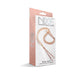 Rose gold tweezer nipple clamps connected by a strand of lustrous pearls in elegant packaging.