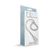 Packaging of Nixie Pearl Drop Beaded Tweezer Nipple Clamps in silver with pearl strand detail on front.