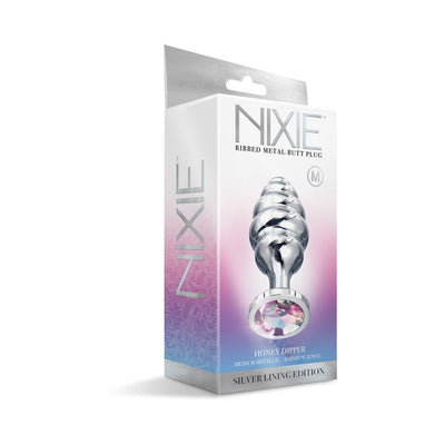 Nixie Ribbed Metal Butt Plug Honey Dipper Medium - SexToy.com