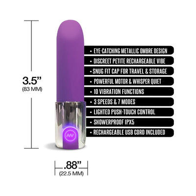 Nixie Smooch Rechargeable Lipstick Vibrator Purple Ombre - SexToy.com
