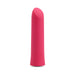Pink silicone warming bullet vibrator with angled tip, sleek design, and smooth surface for targeted clitoral stimulation.