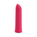 Pink silicone warming bullet vibrator with angled tip, sleek and compact design for targeted clitoral stimulation.