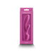 Dark pink Obsession Bonnie silicone vibrator in sleek packaging with clear window display.