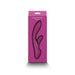 Obsession Bonnie dual-stimulation silicone vibrator in dark pink displayed in matching packaging box.
