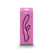 Obsession Bonnie dual-stimulation silicone vibrator in dark pink displayed in matching pink packaging with clear window.