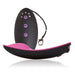 OhMiBod Club Vibe 2.OH wireless remote control and curved panty vibrator in black and pink with purple buttons.