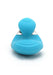 Blue swan-shaped finger vibrator with smooth silicone surface and ergonomic design on white background.
