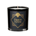 Black glass candle with gold "Passion Flower" label and white wax inside, 6.5oz size.