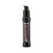 Black pump bottle of Fusion Original Bodyglide silicone lubricant with bold red and white label on white background.