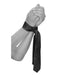 Hands gently tied together with a smooth black satin bondage tie against a white background.