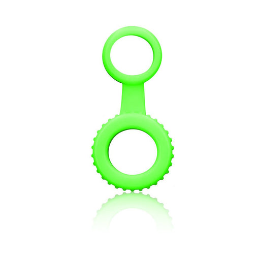Ouch! Glow Cock Ring & Ball Strap - Glow In The Dark - Green - SexToy.com