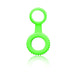 Glow-in-the-dark green silicone cock ring and ball strap with textured design and dual rings.