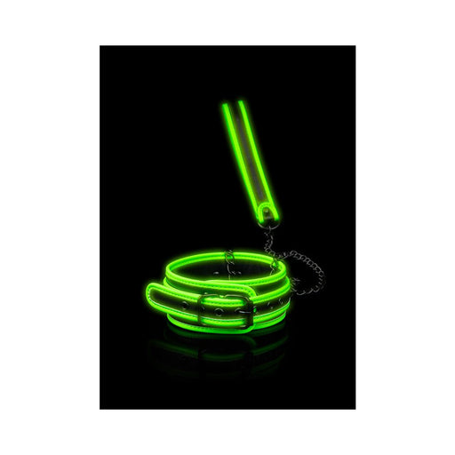 Ouch! Glow Collar And Leash - Glow In The Dark - Green - SexToy.com