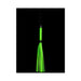 Green glow-in-the-dark flogger with multiple tails and a looped handle against a black background.