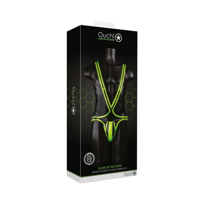 Ouch! Glow Full Body Harness - Glow In The Dark - Green