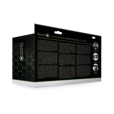 Ouch! Hollow Strap-On packaging box with product details and images on a white background.