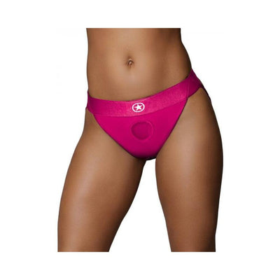 Ouch! Vibrating Strap-on Panty Harness With Open Pink Black