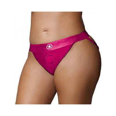Ouch! Vibrating Strap-on Panty Harness With Open Pink Black