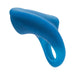 Blue silicone Overdrive+ vibrating ring with ergonomic curved design for enhanced sensation and comfort.