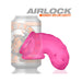 Bright pink vented Airlock Air-Lite chastity cage displayed next to a soda can for size comparison.