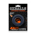Oxballs Axis Rib Griphold cockring in black packaging with orange and white text, featuring inner ridges for grip.