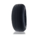 Black soft silicone cockring with a smooth matte finish and rounded edges for comfortable wear.