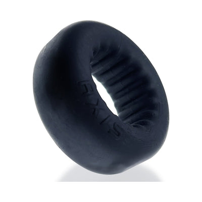Black Axis Rib Griphold Cockring with textured inner ribbing and matte finish for enhanced grip and comfort.
