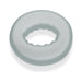 Soft gray silicone cockring with inner ribbed texture and smooth matte finish for enhanced grip and comfort.