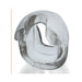 Clear oval-shaped Oxballs Big-D shaft grip cockring with textured inner grips and embossed logo on base.