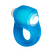 Blue silicone cock ring with built-in bright LED light, ergonomic design for comfort and stimulation.