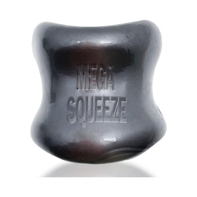 Black ergonomic Mega Squeeze ballstretcher with embossed logo and smooth, glossy finish.