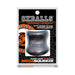 Black Oxballs Mega Squeeze ballstretcher in branded packaging with orange and white logo and product details.