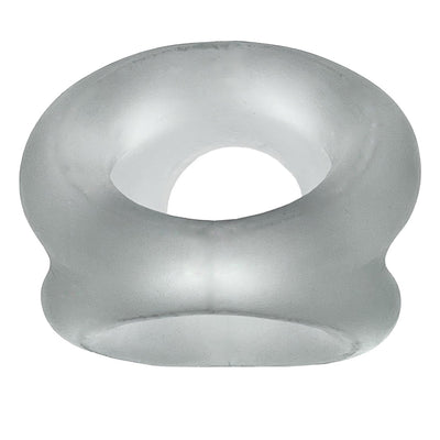Translucent frosted silicone ring with a contoured shape for comfortable wear and support.