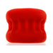 Red silicone ballstretcher with ribbed design for enhanced grip and stretch comfort.