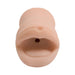 Beige Palm Pal UR3 mouth masturbator made from soft, realistic material with detailed lip design.