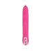 Pink dual stimulator with textured shaft, external flicking tongue, and control buttons at the base.