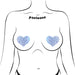 Illustration of a torso wearing silver crystal heart-shaped nipple pasties by Pastease.