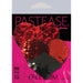 Red and black reversible sequin heart-shaped nipple pasties on Pastease branded packaging