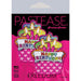 Pastease Happy Birthday cupcake design nipple pasties with colorful candles and hearts on pink background packaging.