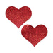 Red glitter heart-shaped fuller coverage adhesive pasties for stylish support and coverage