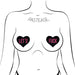 Pastease Love: 'let's Fuck' Black Heart On Neon Pink Base Nipple Pasties - SexToy.com