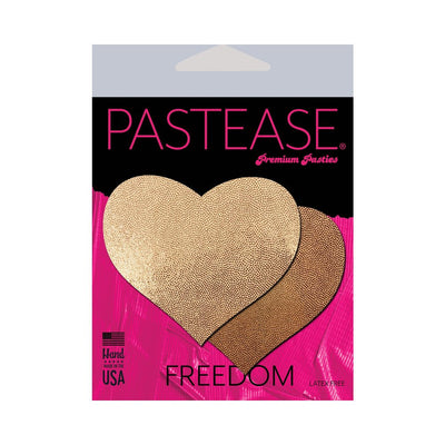 Pastease Love: Liquid Rose Gold Heart Nipple Pasties - SexToy.com