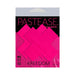 Pastease Plus X neon pink day-glow lycra cross nipple pasties in black and pink packaging with USA made label.