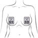 Illustration of a torso wearing Pastease Speed Limit 69 nipple pasties designed as road signs.