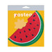 Watermelon slice shaped full coverage pasties with a bite design on yellow Pastease packaging.