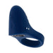 Blue silicone vibrating penis ring with rounded tip and Playboy logo, designed for couples play and enhanced stimulation.