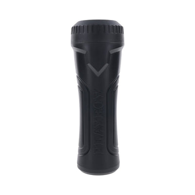 Black Playboy The Urge Large Stroker with textured grip and removable cap on white background.