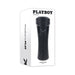 Playboy The Urge Large Stroker in black with textured grip shown on white packaging box.