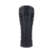 Black textured canister stroker with PLAYBOY logo embossed on the side, designed for comfortable grip and easy cleaning.