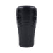 Compact black textured canister stroker with ergonomic grip and removable cap for easy cleaning.